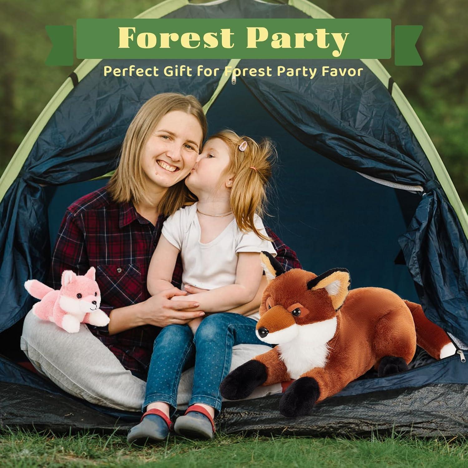 Juego de 4 Zorros de Peluche BENINY con Barriga con Cremallera