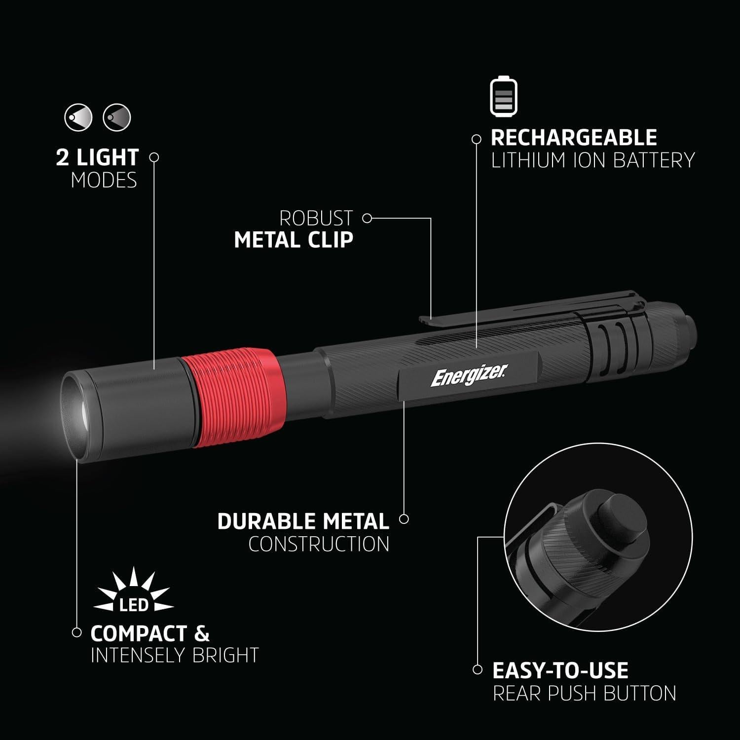 Linterna Recargable Energizer X400 LED 400 Lúmenes Resistente