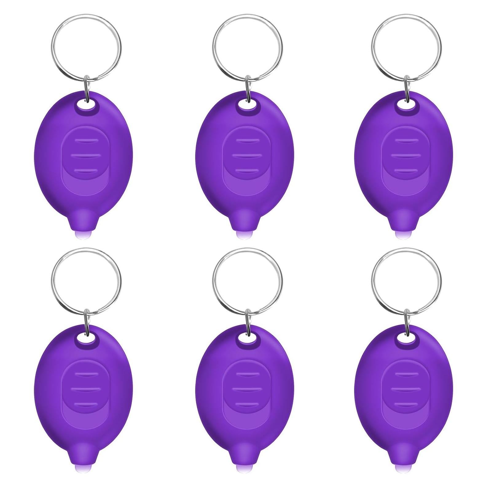 Linterna Mini UV LED Daemson de Llavero - 12 Lúmenes - 6 Piezas