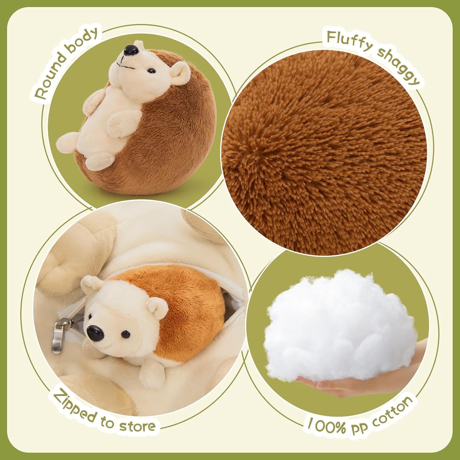 Juego de 5 Erizos de Peluche Mamá y Bebés 35,56 cm