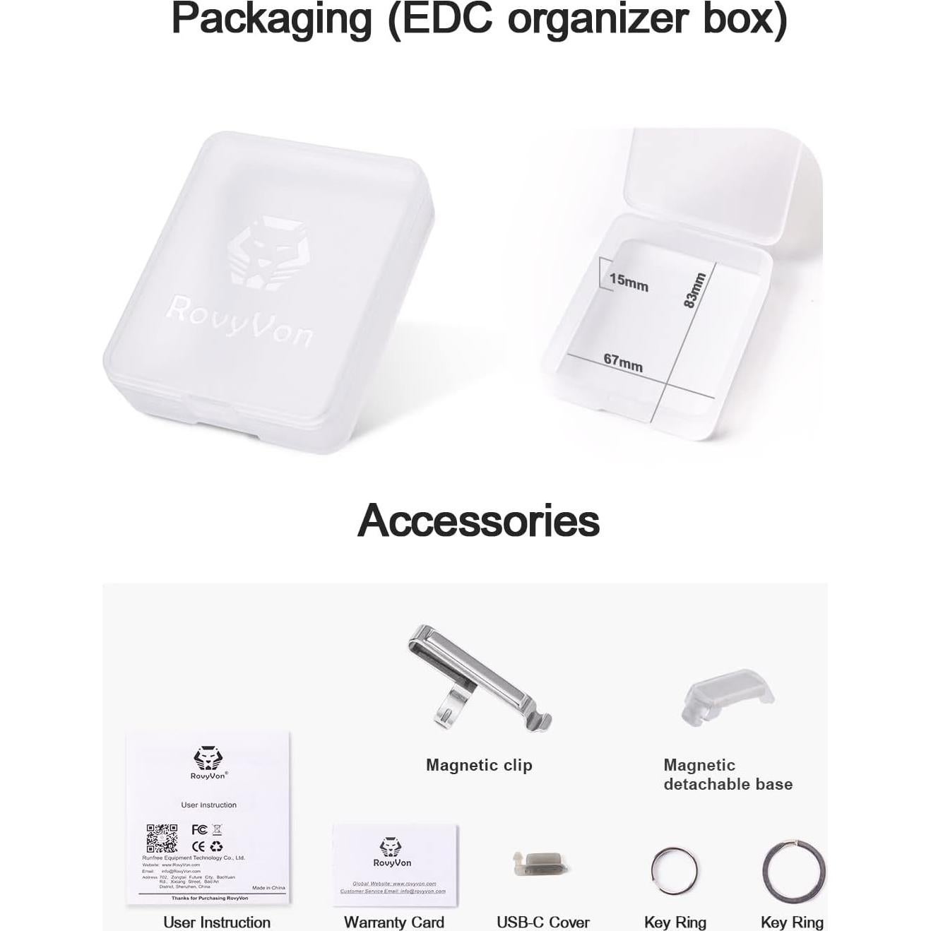 Linterna RovyVon Aurora A8 EDC USB-C 650 Lúmenes 6500K