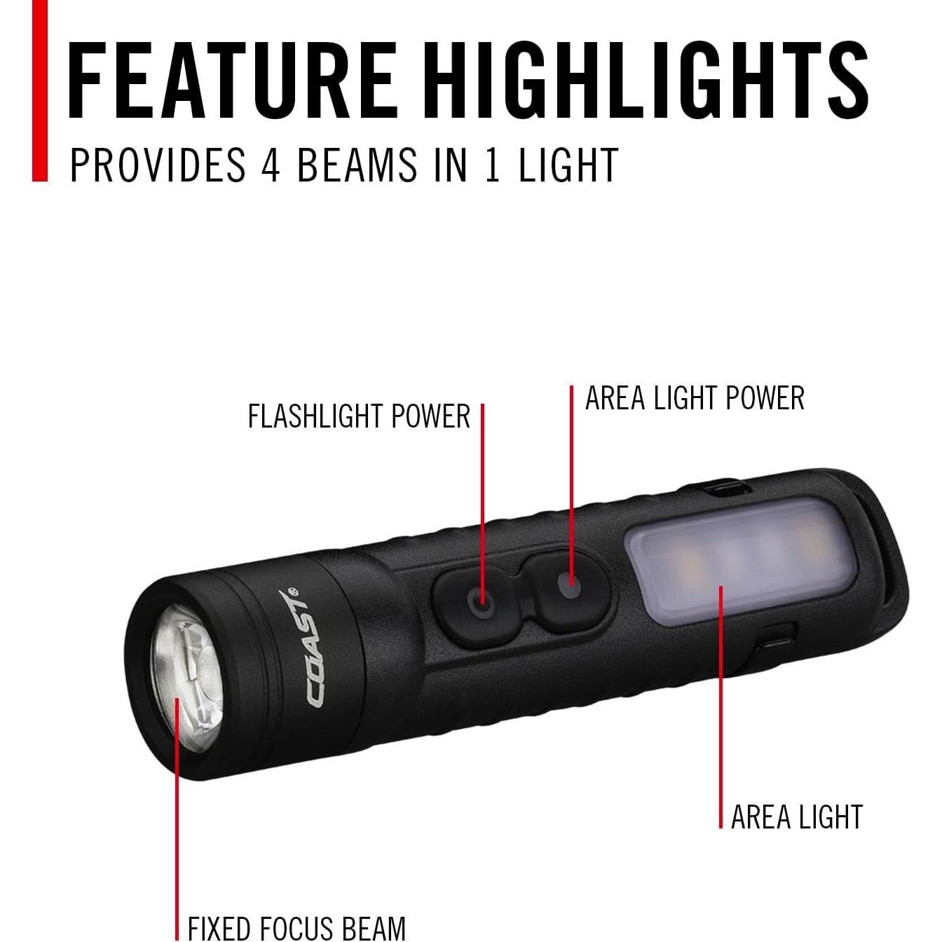 Linterna recargable LED Coast KL35R 600 lúmenes IP54