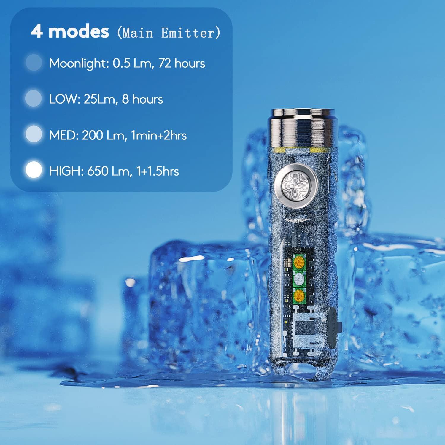 Linterna de Llavero RovyVon Aurora A7 G4 650 Lúmenes USB-C