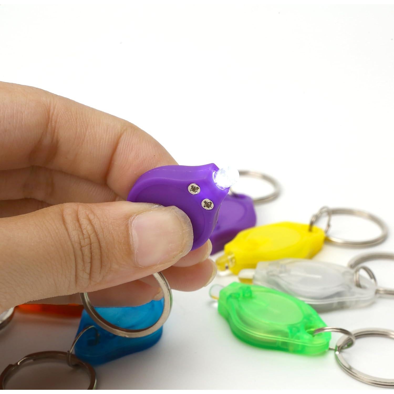 9 Linternas LED de Llavero Marsrut, Colores Brillantes, 4.06 cm