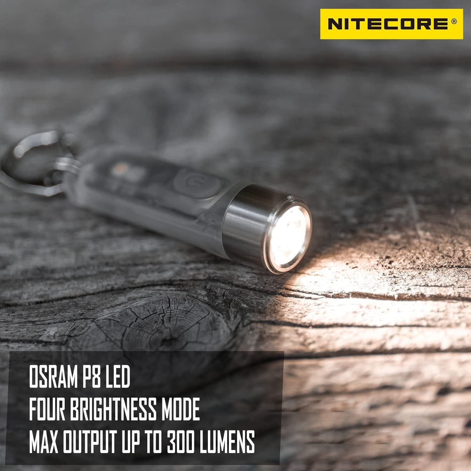 Linterna de Llavero Nitecore Tiki 300 Lúmenes Recargable USB-C