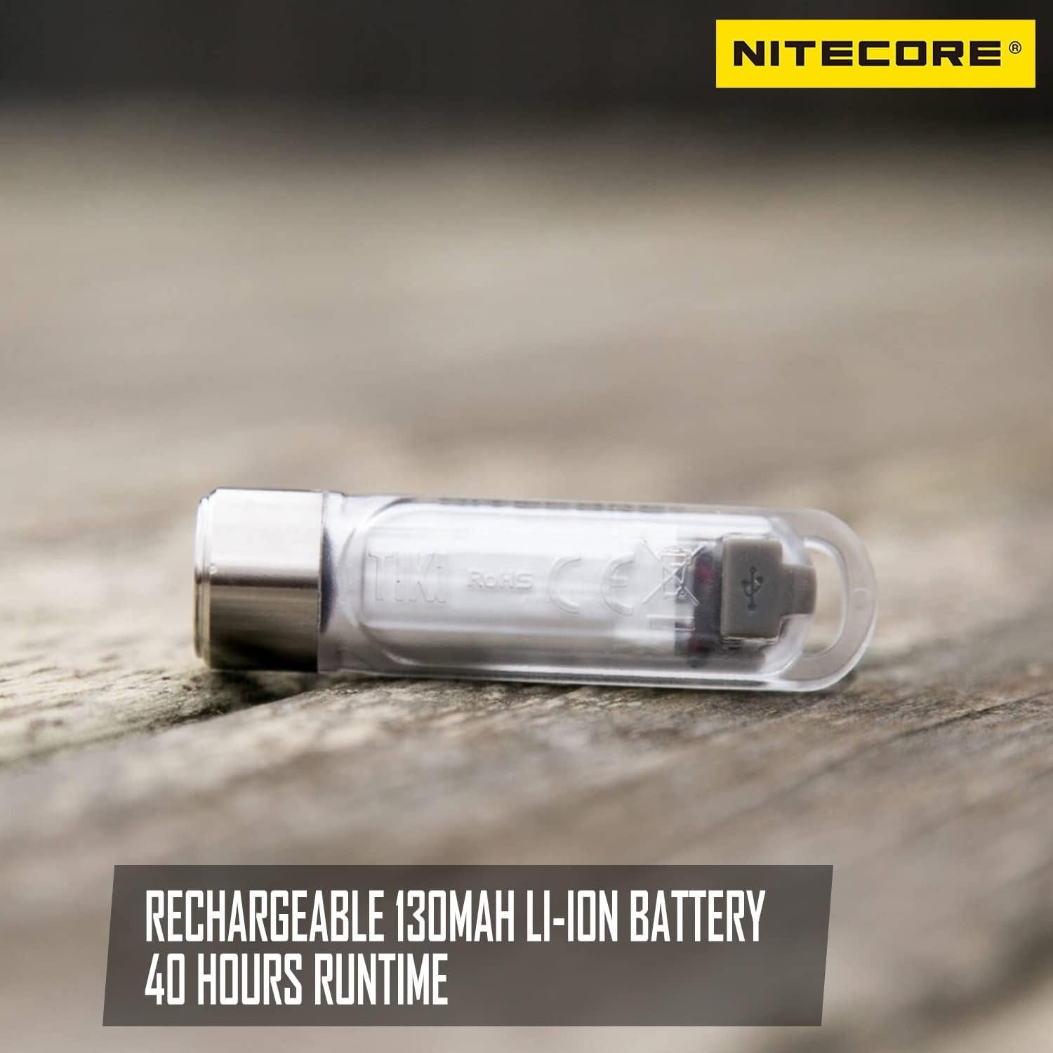 Linterna de Llavero Nitecore Tiki 300 Lúmenes Recargable USB-C