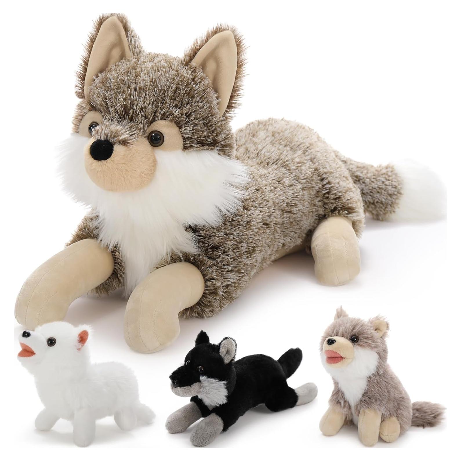 Juego de 4 Piezas de Peluche Lobo BENINY 50.8 cm Realista