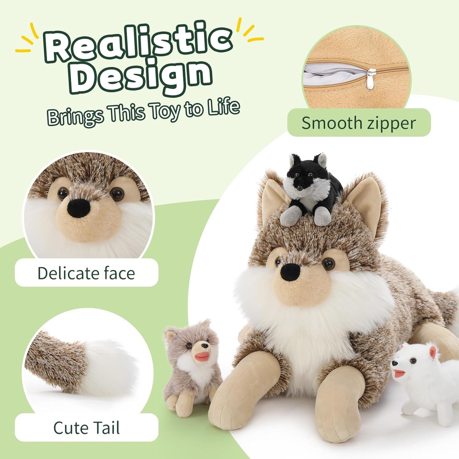 Juego de 4 Piezas de Peluche Lobo BENINY 50.8 cm Realista