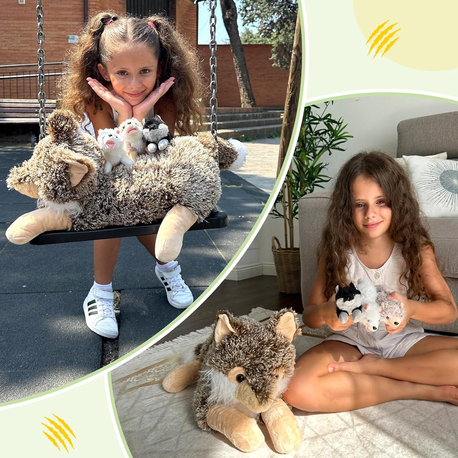 Juego de 4 Piezas de Peluche Lobo BENINY 50.8 cm Realista