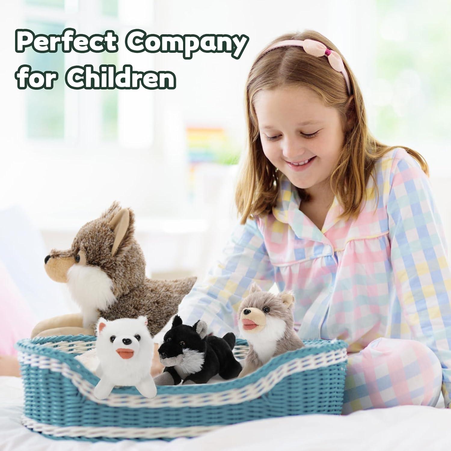 Juego de 4 Piezas de Peluche Lobo BENINY 50.8 cm Realista