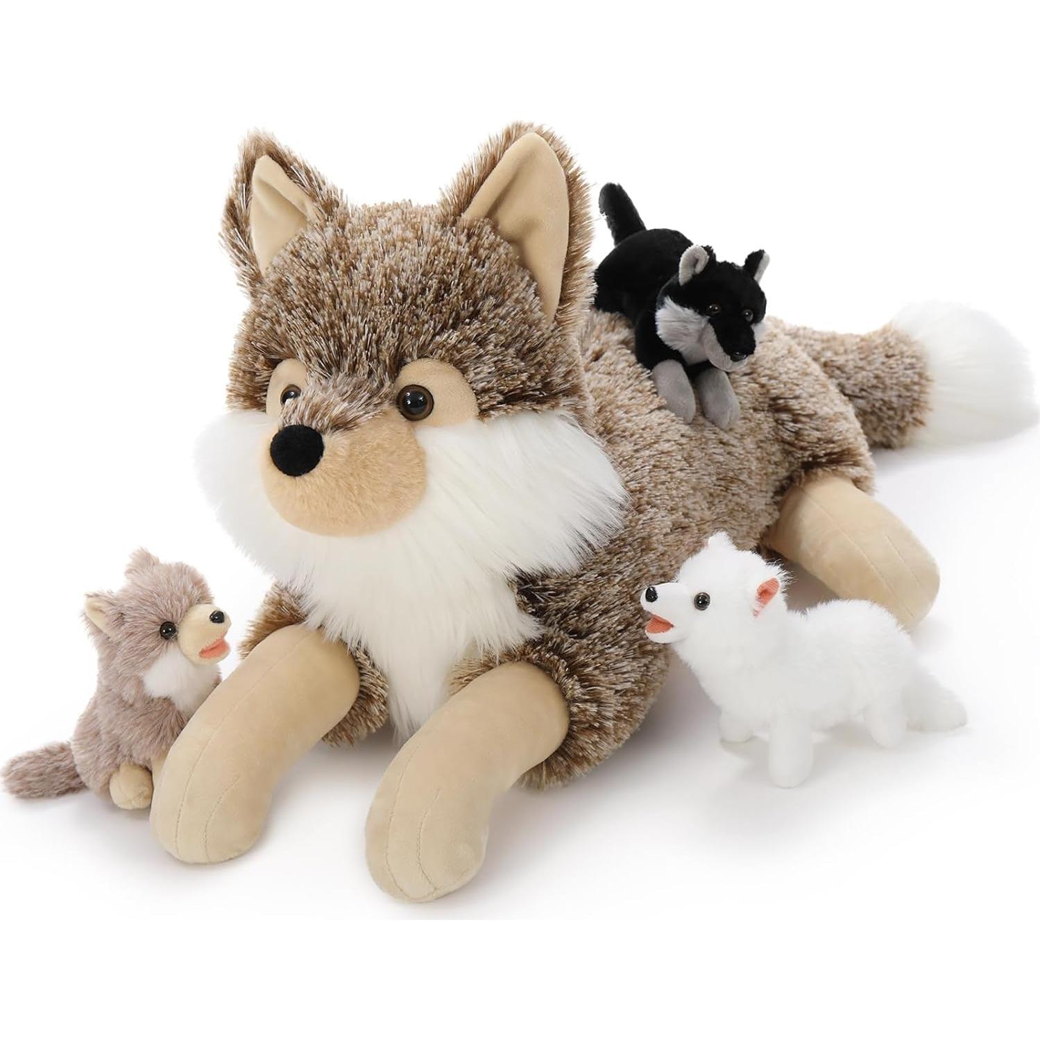 Juego de 4 Piezas de Peluche Lobo BENINY 50.8 cm Realista