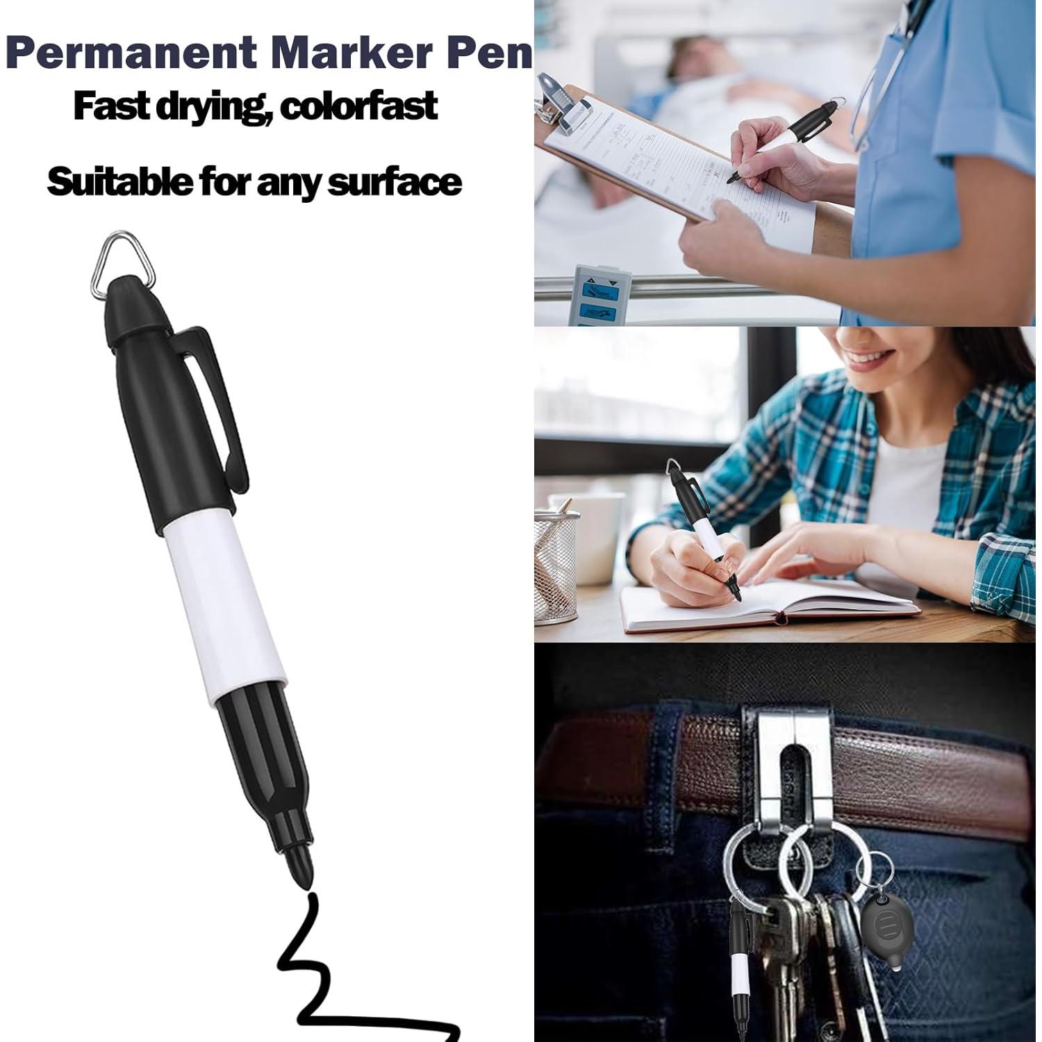 Mini Linternas LED de Llavero y Bolígrafos Marcador Negro 12PCS