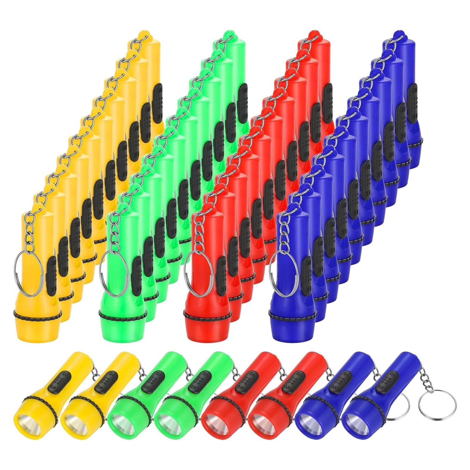 48 Mini Linternas Llaveros Boao LED Colores Asortidos 18cm