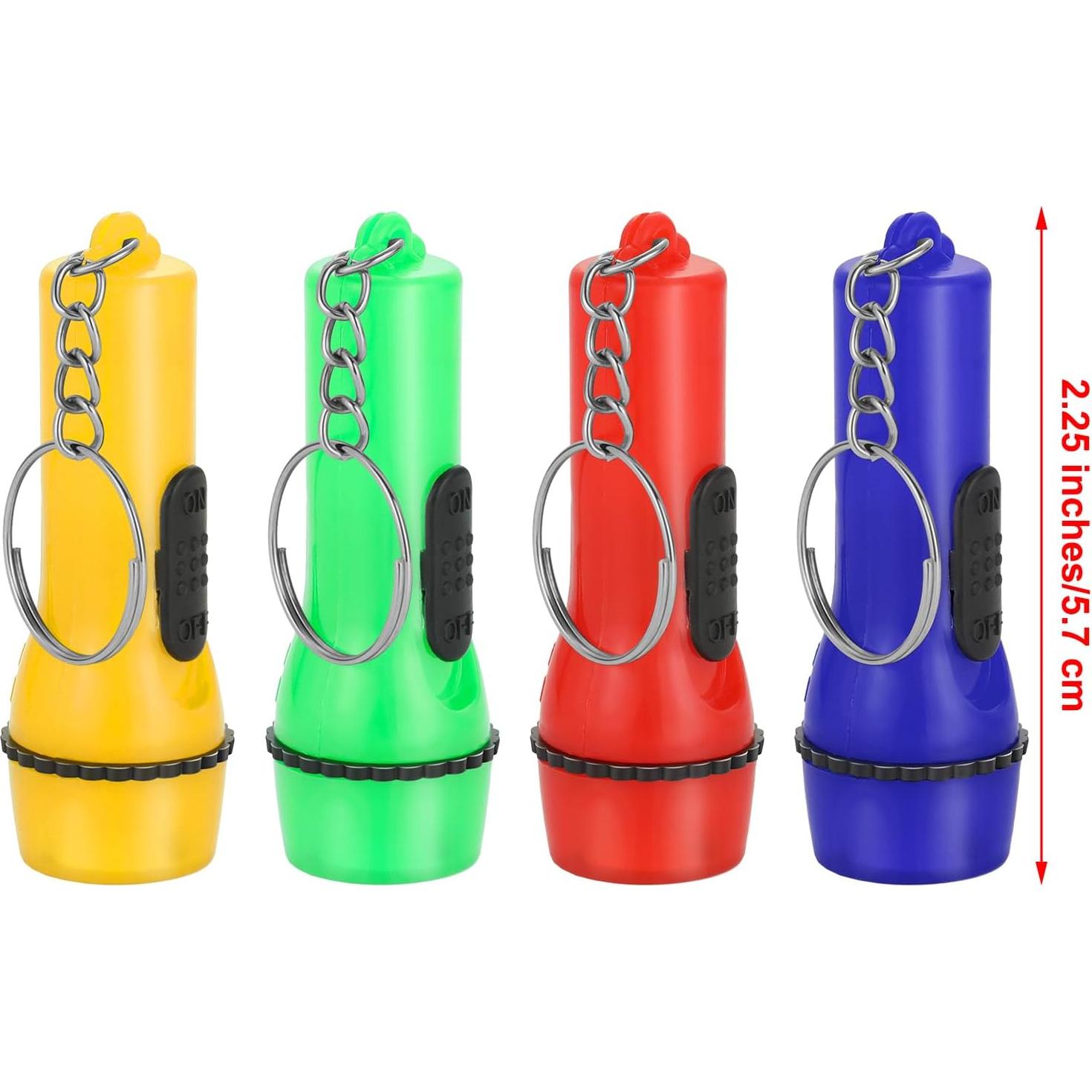 48 Mini Linternas Llaveros Boao LED Colores Asortidos 18cm