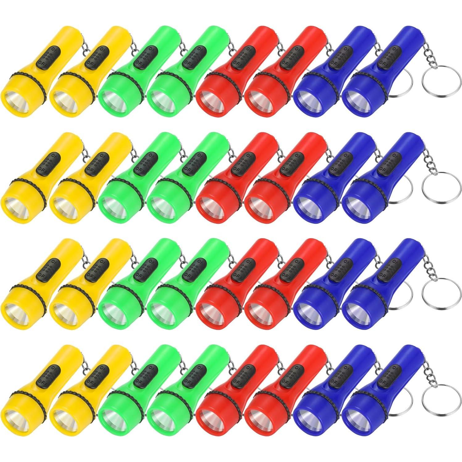 48 Mini Linternas Llaveros Boao LED Colores Asortidos 18cm