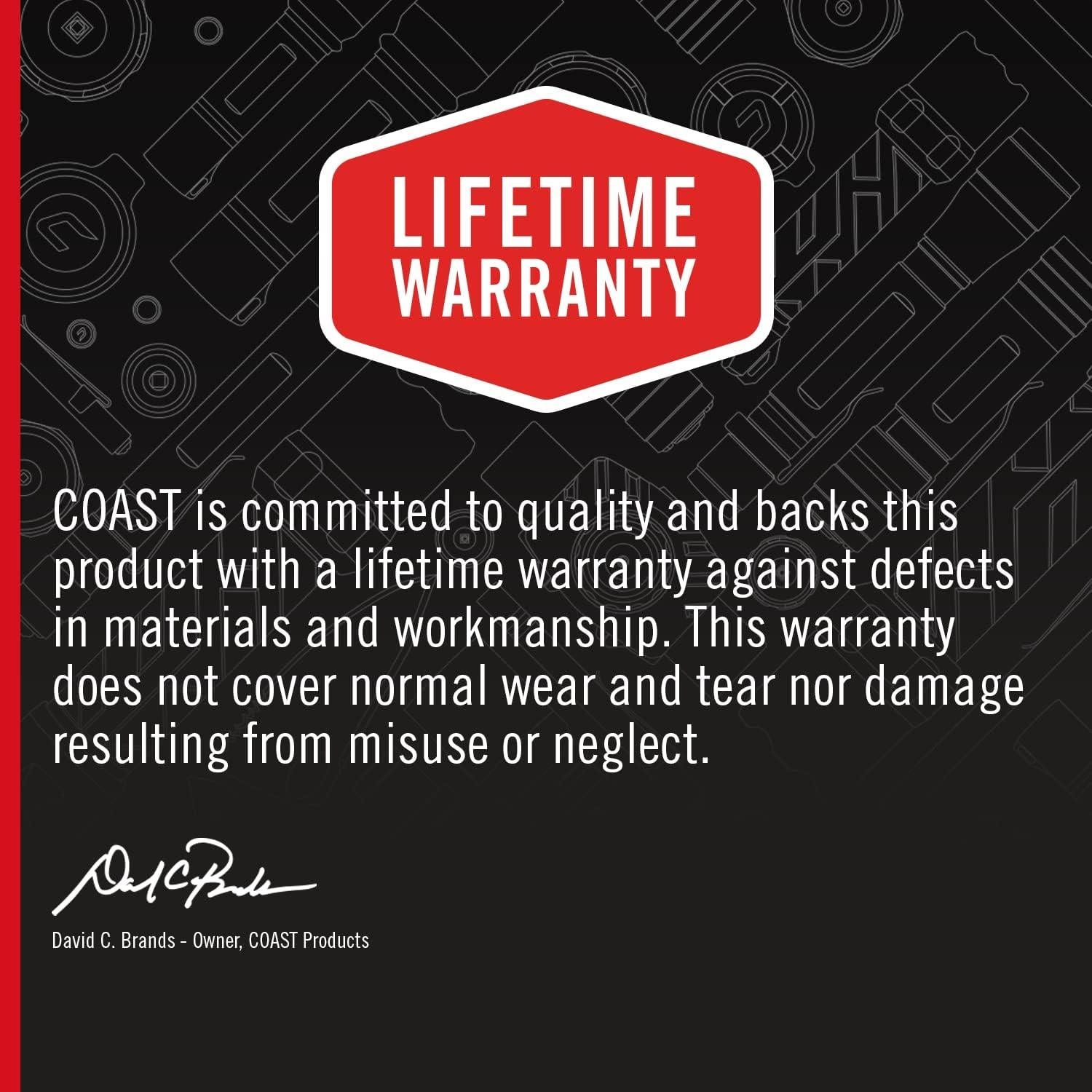 Linterna LED recargable Coast KL20R 380 Lúmenes Negra