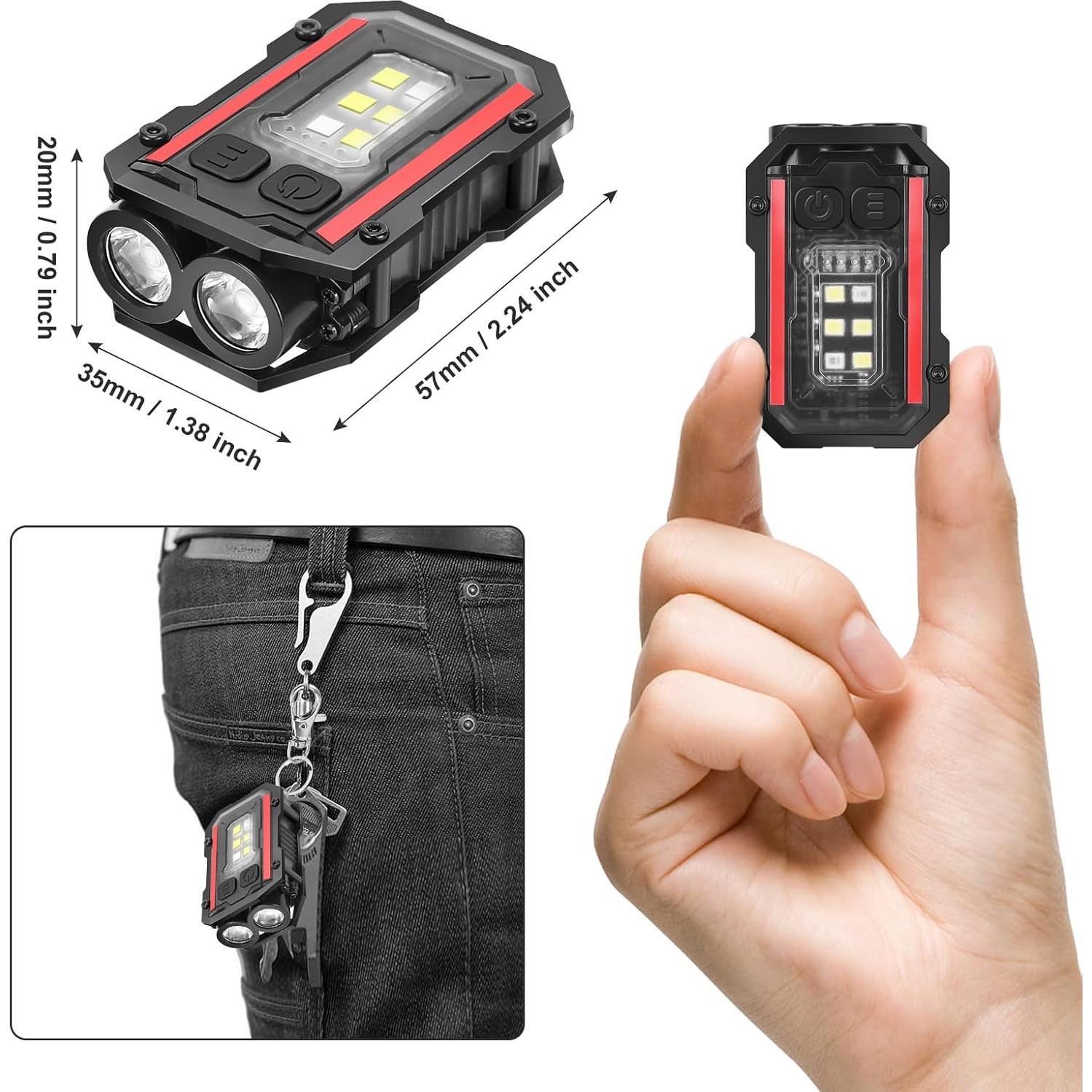 Mini Linterna de Llavero SUNPRO Recargable 8 Modos Compacta