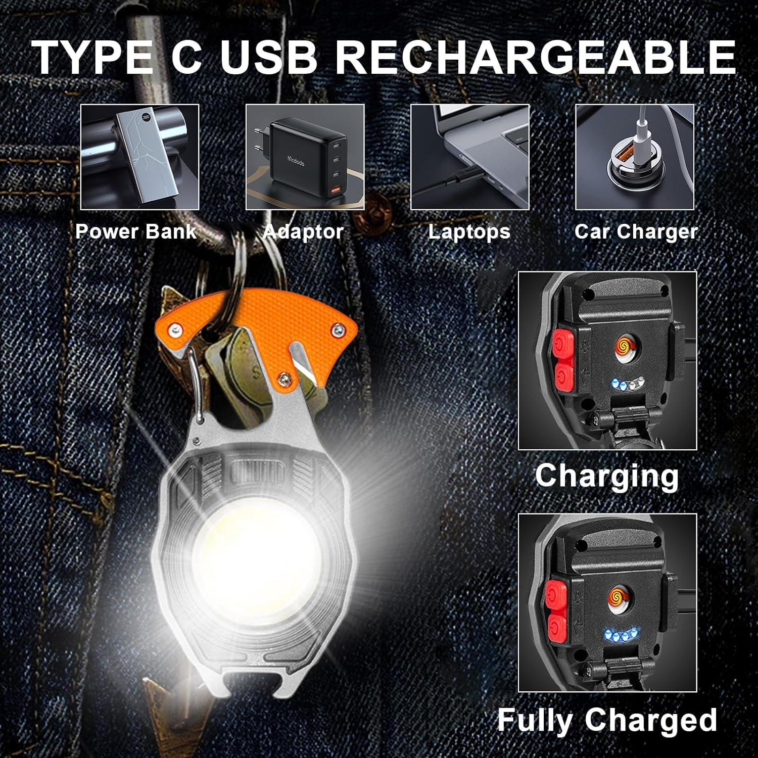 Linterna LED de Llavero LETOUR 2000 Lúmenes Recargable