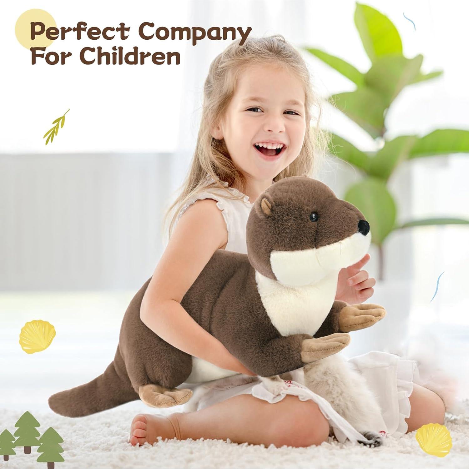 Juego de 4 Piezas de Peluche Nutria BENINY - 1 Mamá 3 Bebés