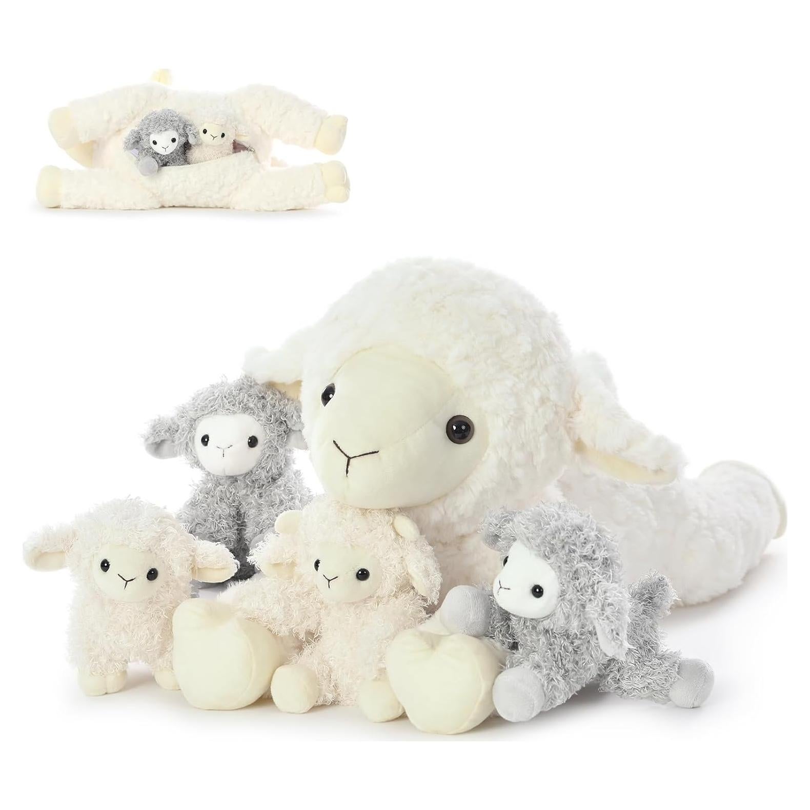 Conjunto de 5 Animales de Peluche BENINY Cordero 50 cm