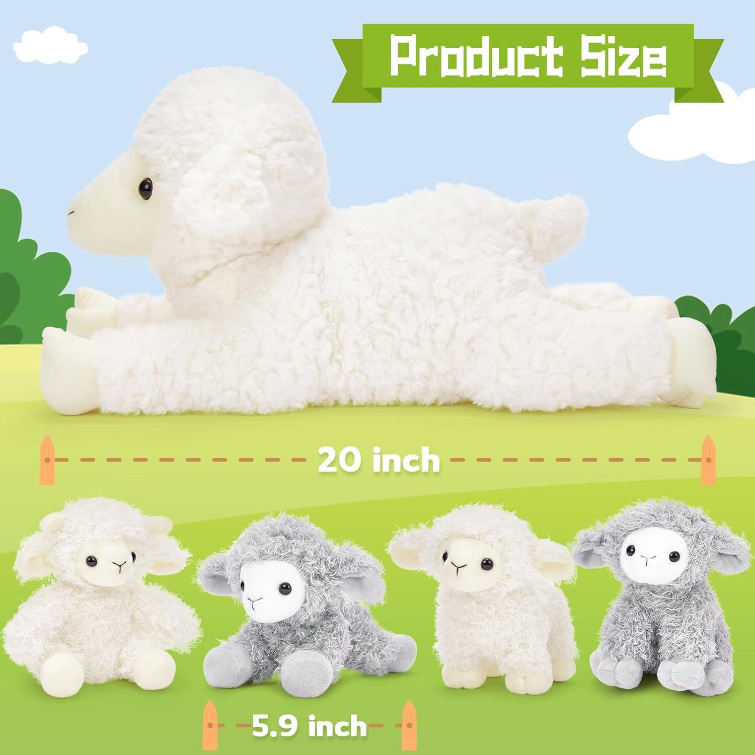 Conjunto de 5 Animales de Peluche BENINY Cordero 50 cm