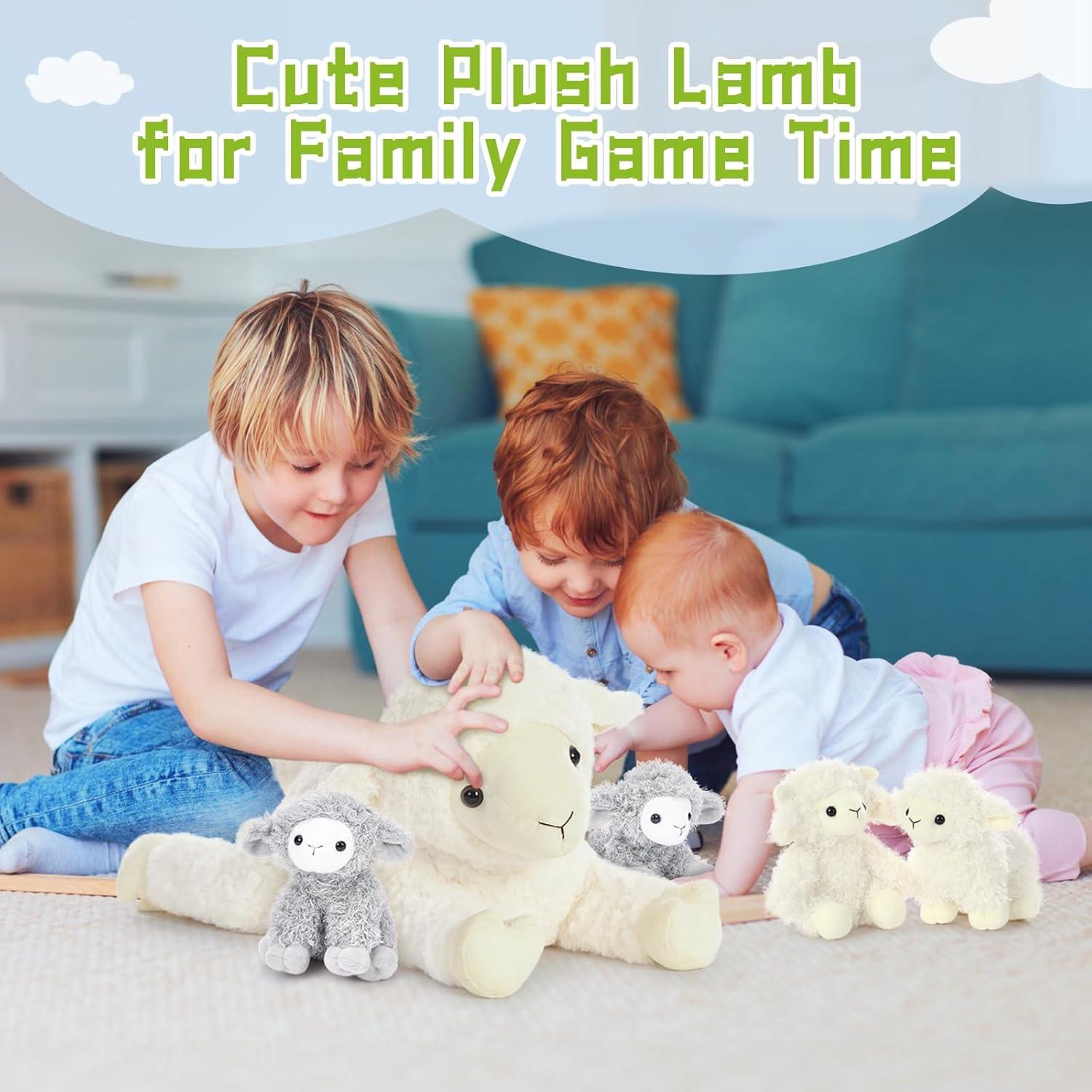 Conjunto de 5 Animales de Peluche BENINY Cordero 50 cm