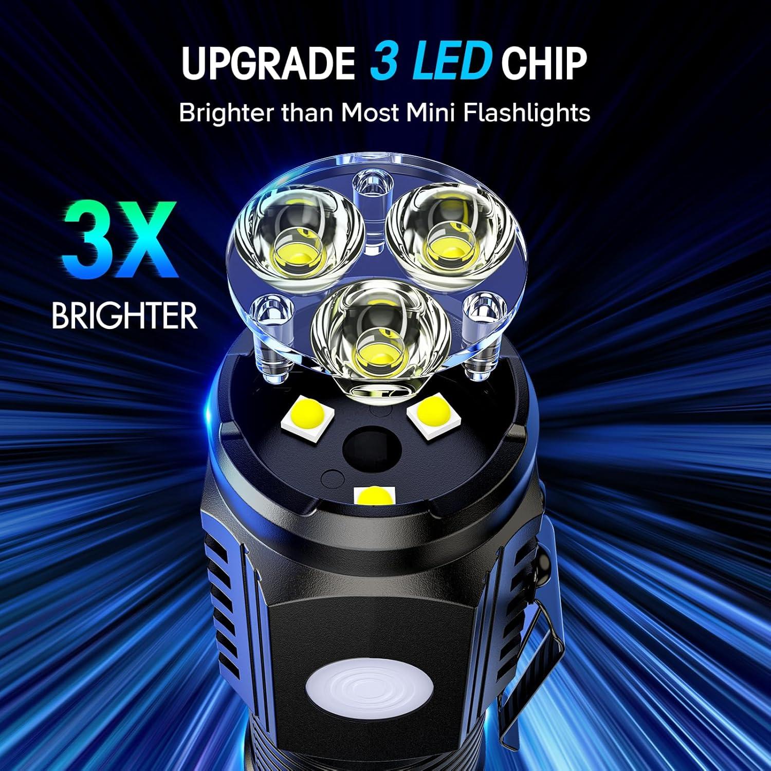 Linternas Mini LED LETMY Recargables con Base Magnética - 2 Pzs