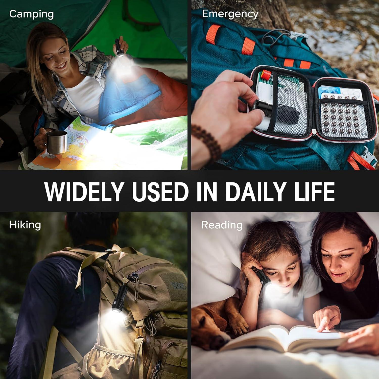 Linternas Mini LED LETMY Recargables con Base Magnética - 2 Pzs