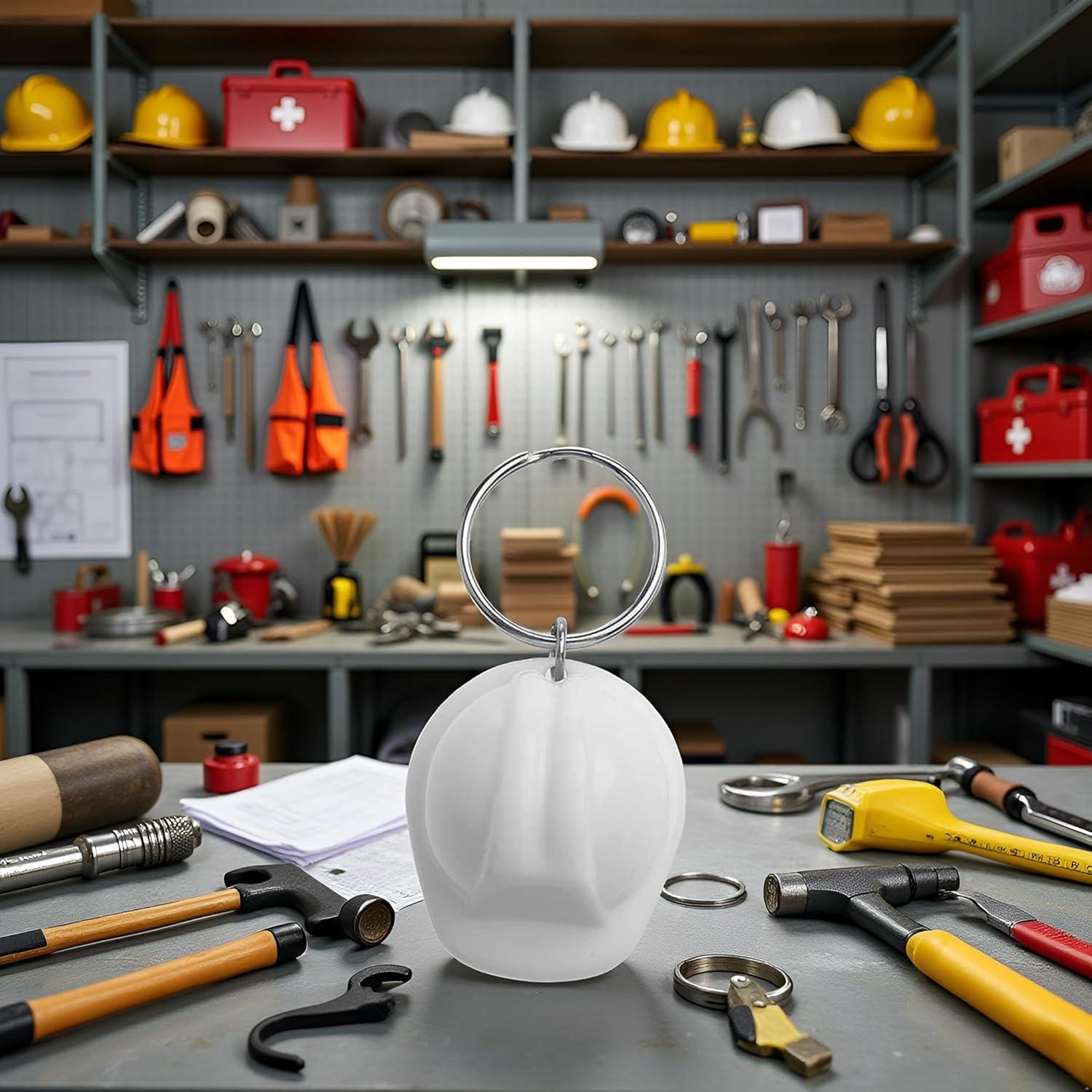 Llave de cadena 3D casco de seguridad Junfamilee blanco