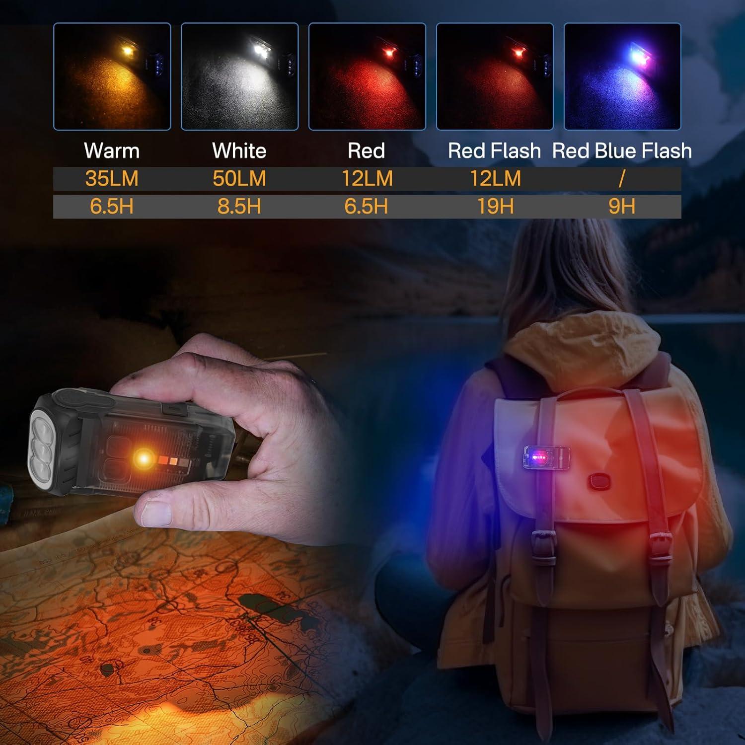 Linterna EDC BORUIT V15 1200 Lúmenes Recargable USB IP67