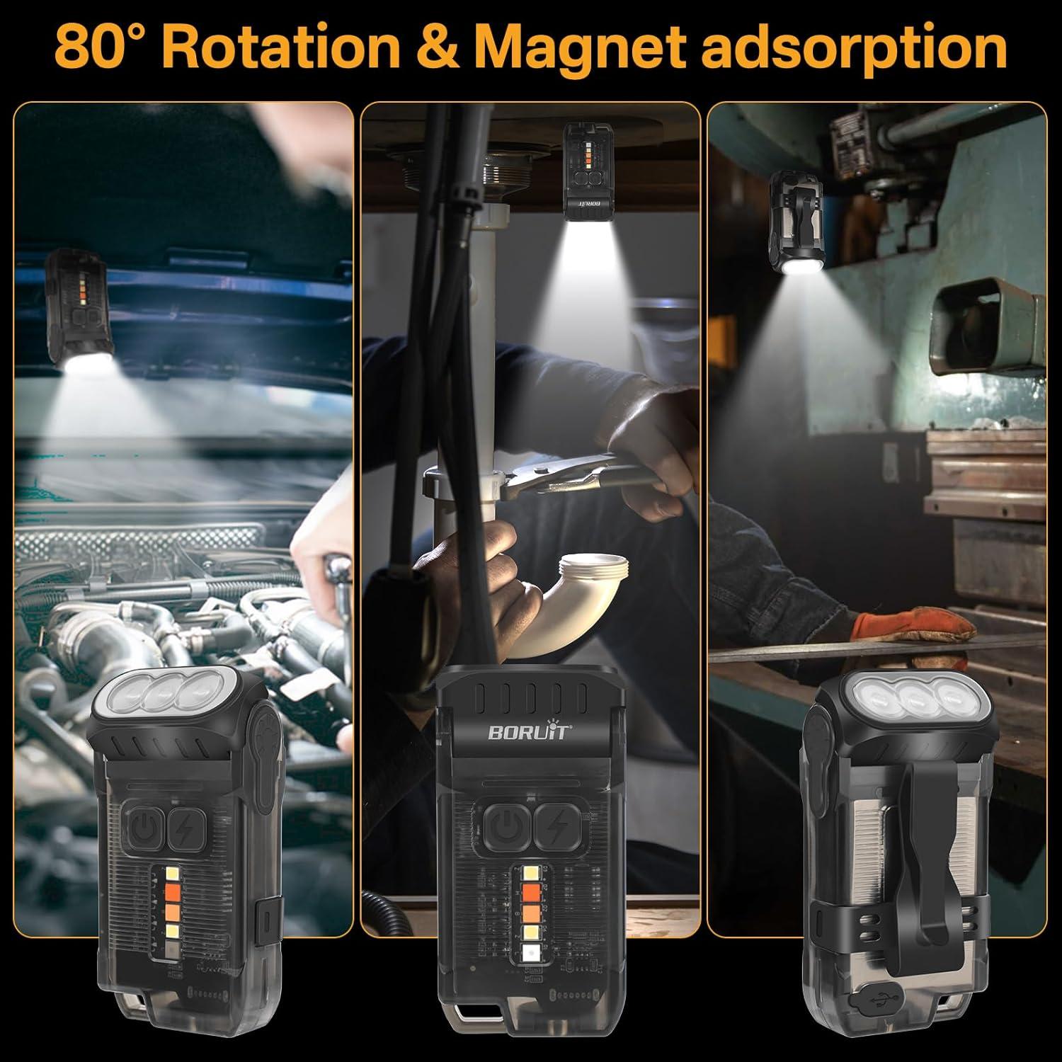 Linterna EDC BORUIT V15 1200 Lúmenes Recargable USB IP67