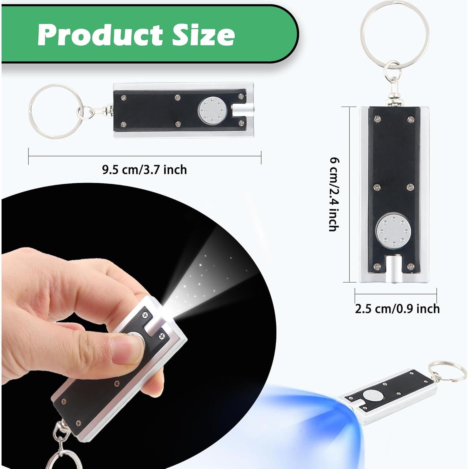 24 Mini Linternas Llavero LED Haconba Colores Asortidos