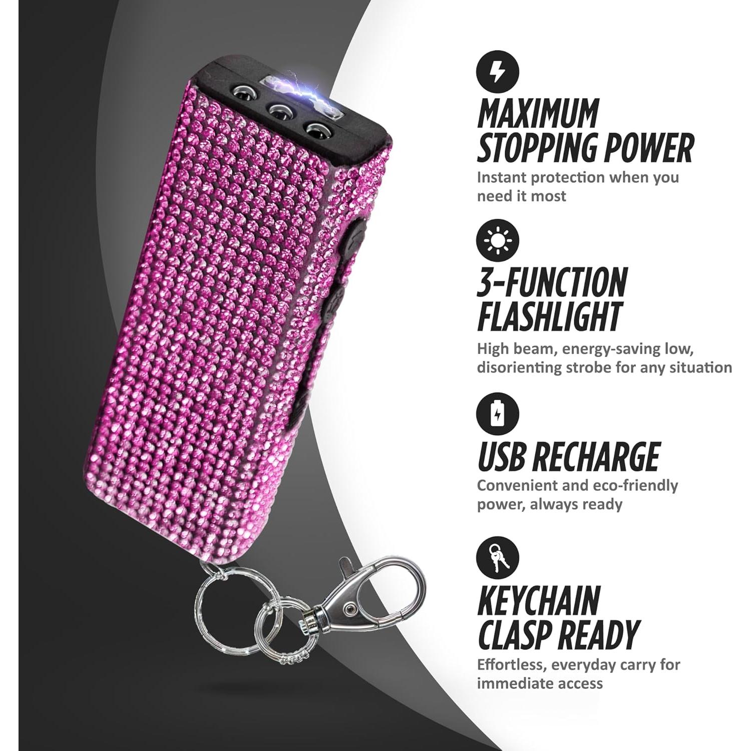 Mini Pistola de Choque Llaverito Guard Dog Bling It On Rosa