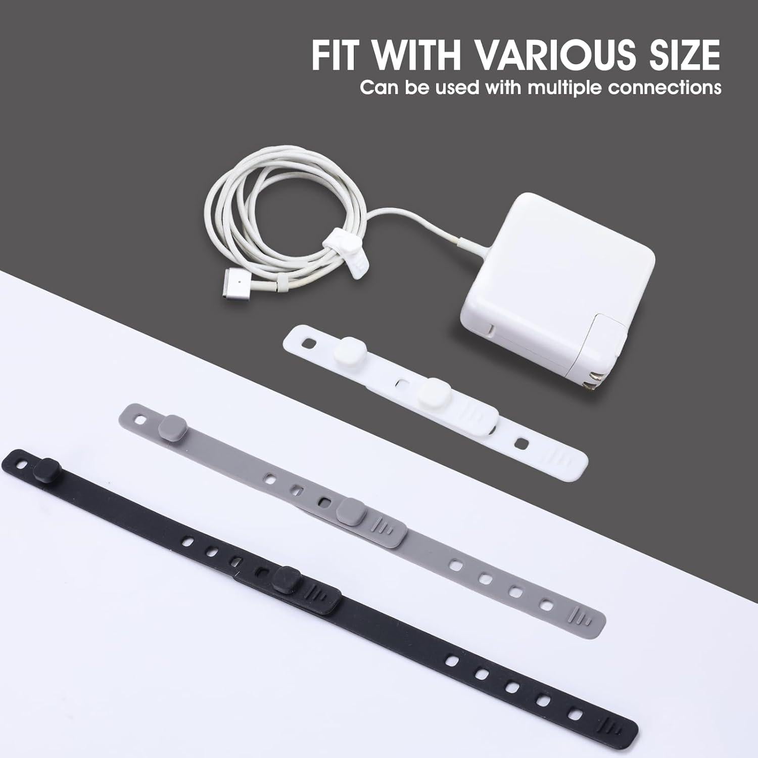 Bridas de Silicona AROIC 90 Pcs Reutilizables Ajustables 3 Colores