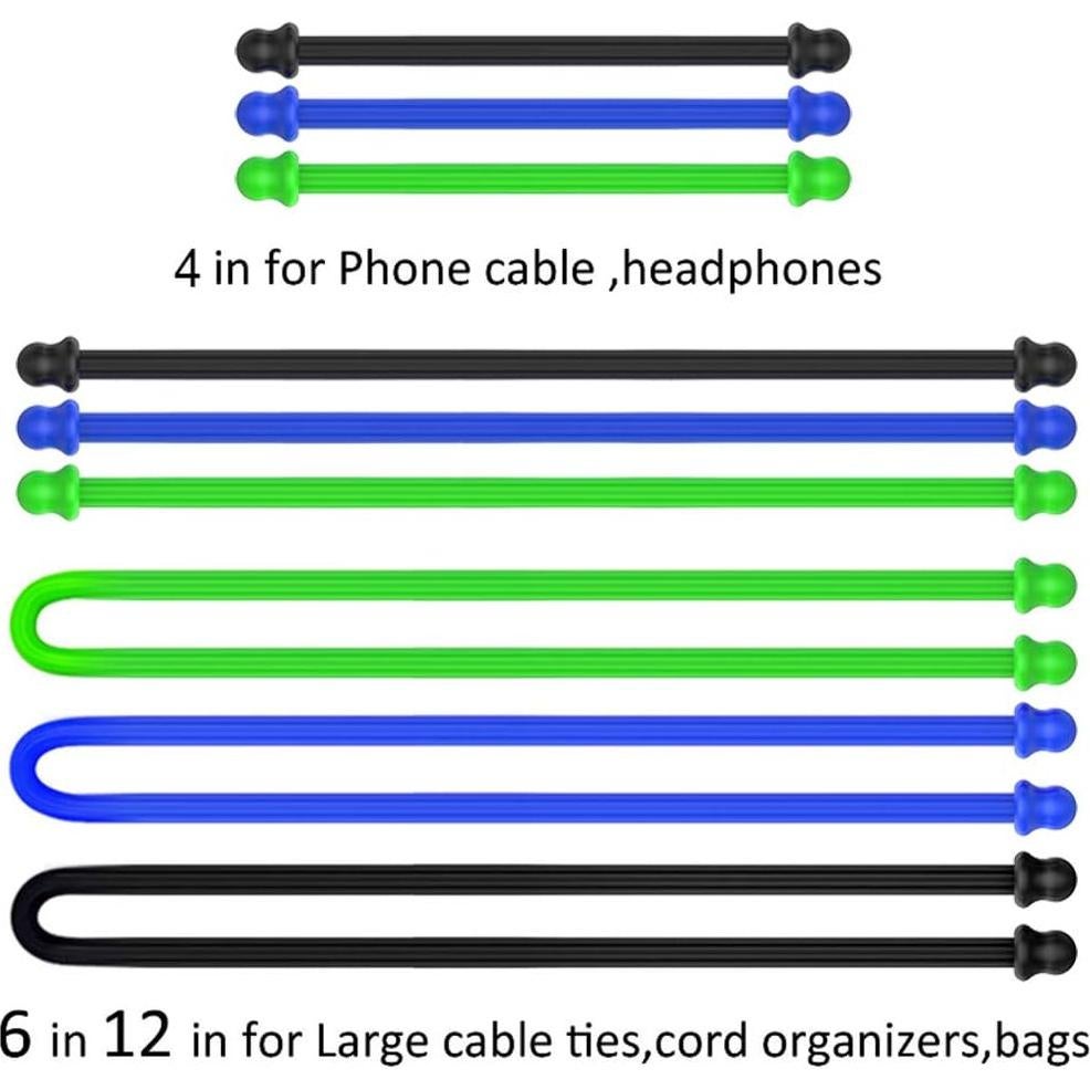Organizador de Cables NICO SEE WONDER 9 Piezas Silicona 3 Tamaños