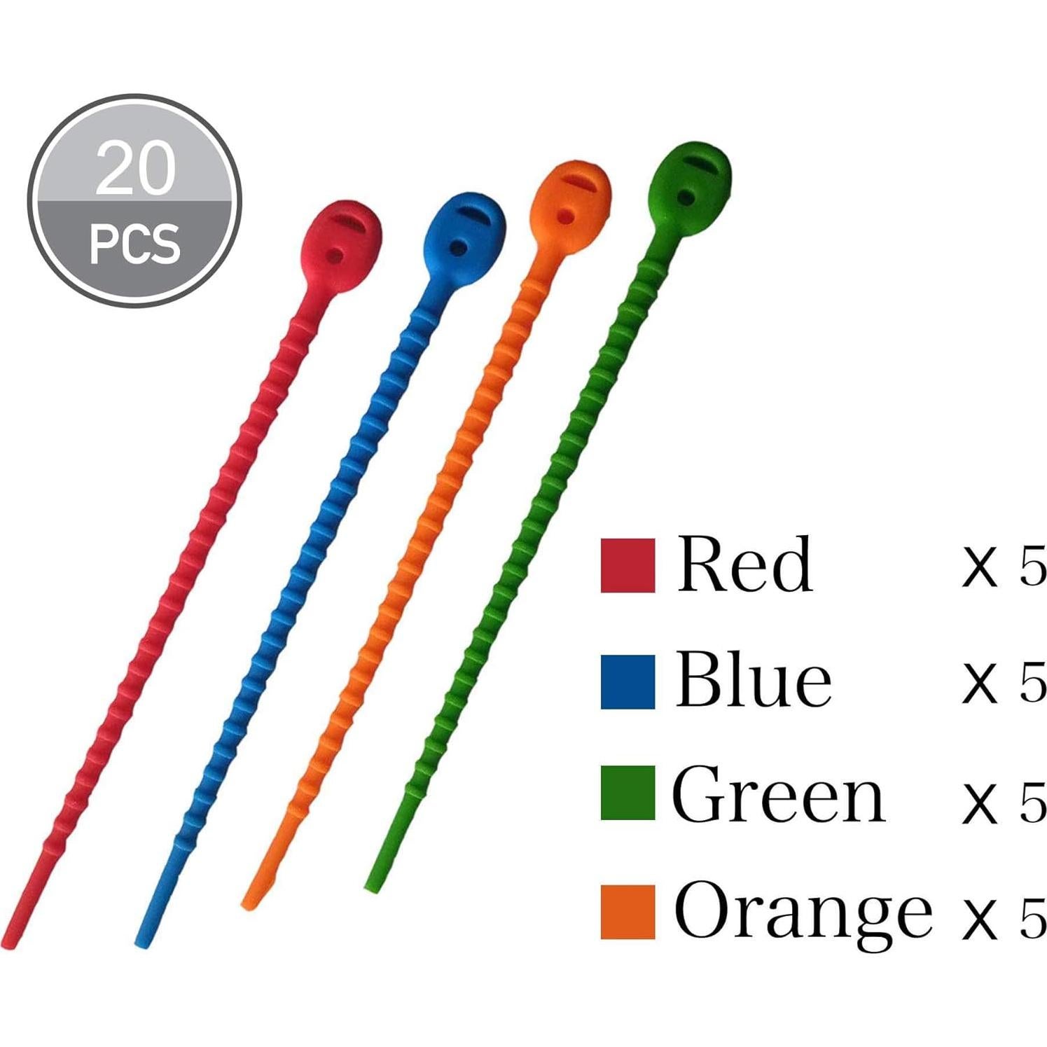 Bridas de Silicona Reutilizables EcoSearene - 20 Pcs - 15.24 cm