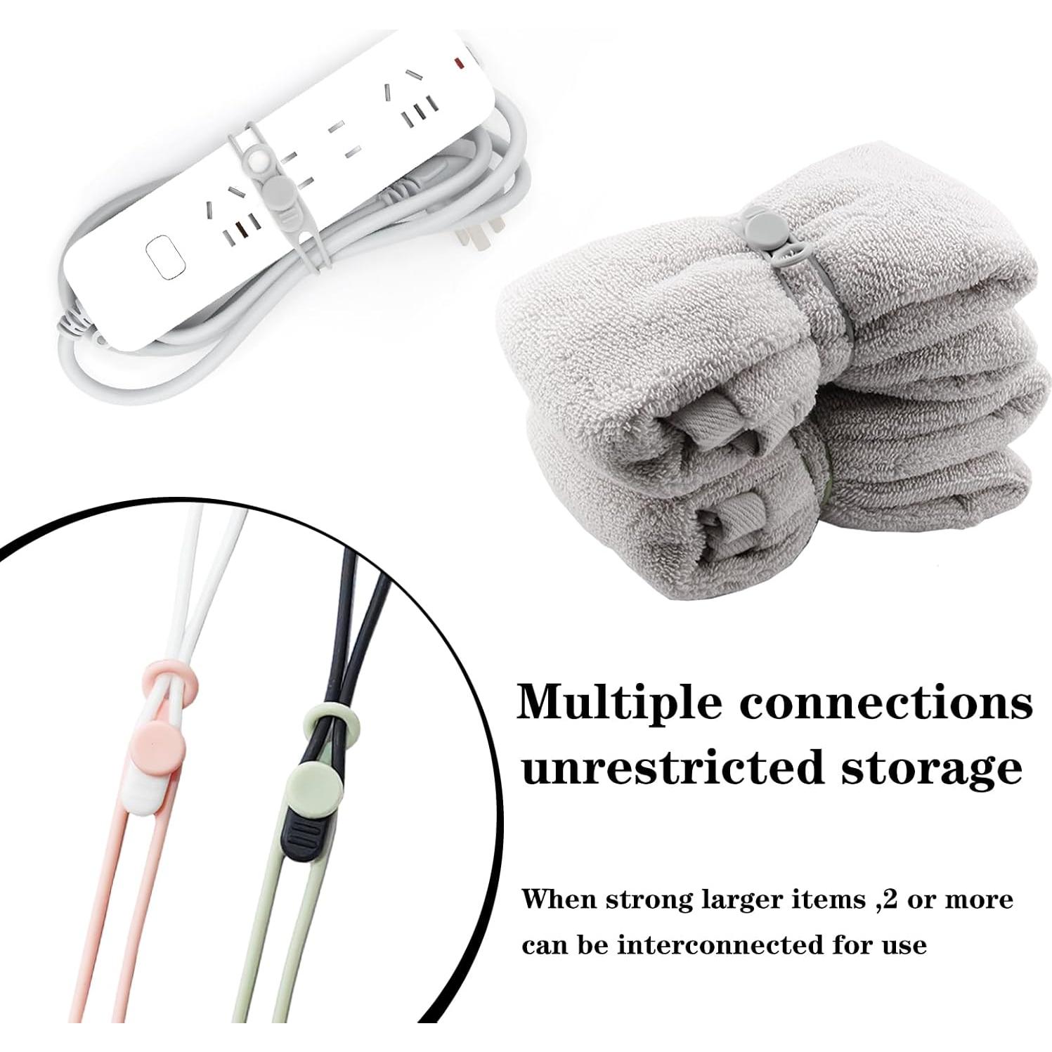 25 Sujetadores de Cable de Silicona XORVIDN Reutilizables 10.67cm