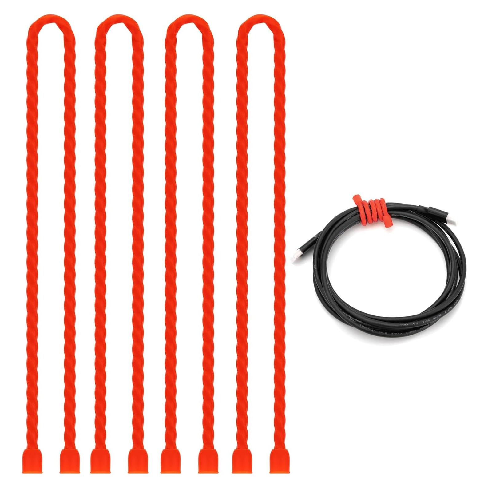 Ataduras de Cable Silicona GESIPOR 32 Pulgadas 4 PCS Rojo