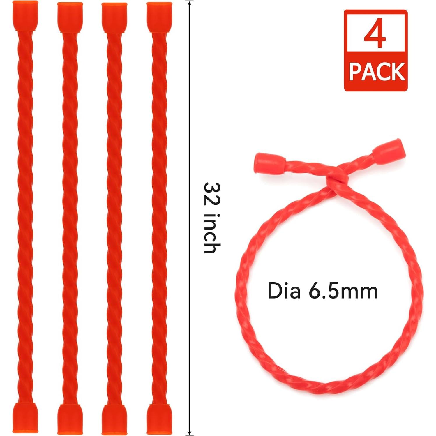 Ataduras de Cable Silicona GESIPOR 32 Pulgadas 4 PCS Rojo