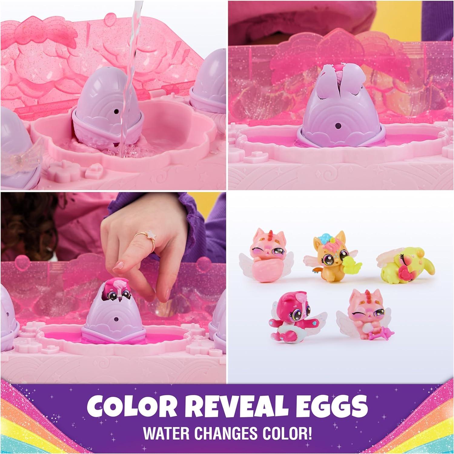Hatchimals Alive Cartón Rainbow Splash con 5 Figuras y 10 Accesorios