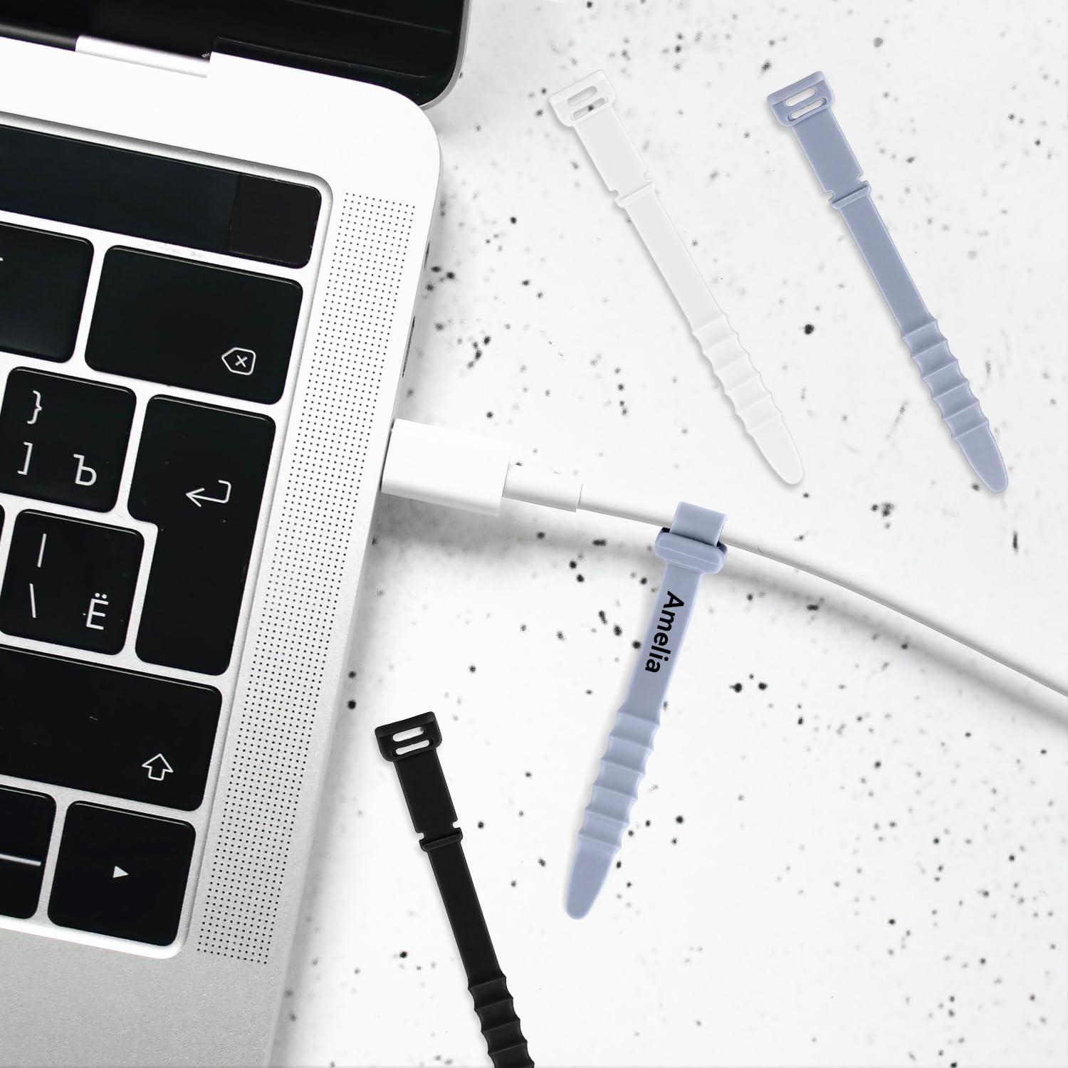 30 Bridas de Silicona Reutilizables 11.4 cm Yuntop - Gris, Blanco, Negro