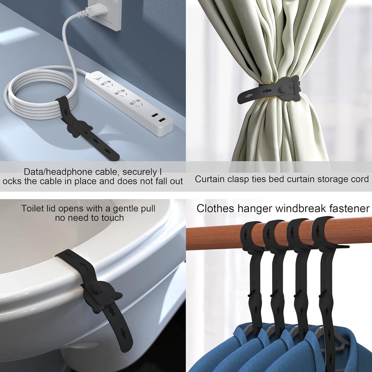 Correas de Cable Reutilizables Nearockle 12 Piezas Silicona 25.4x1.5cm