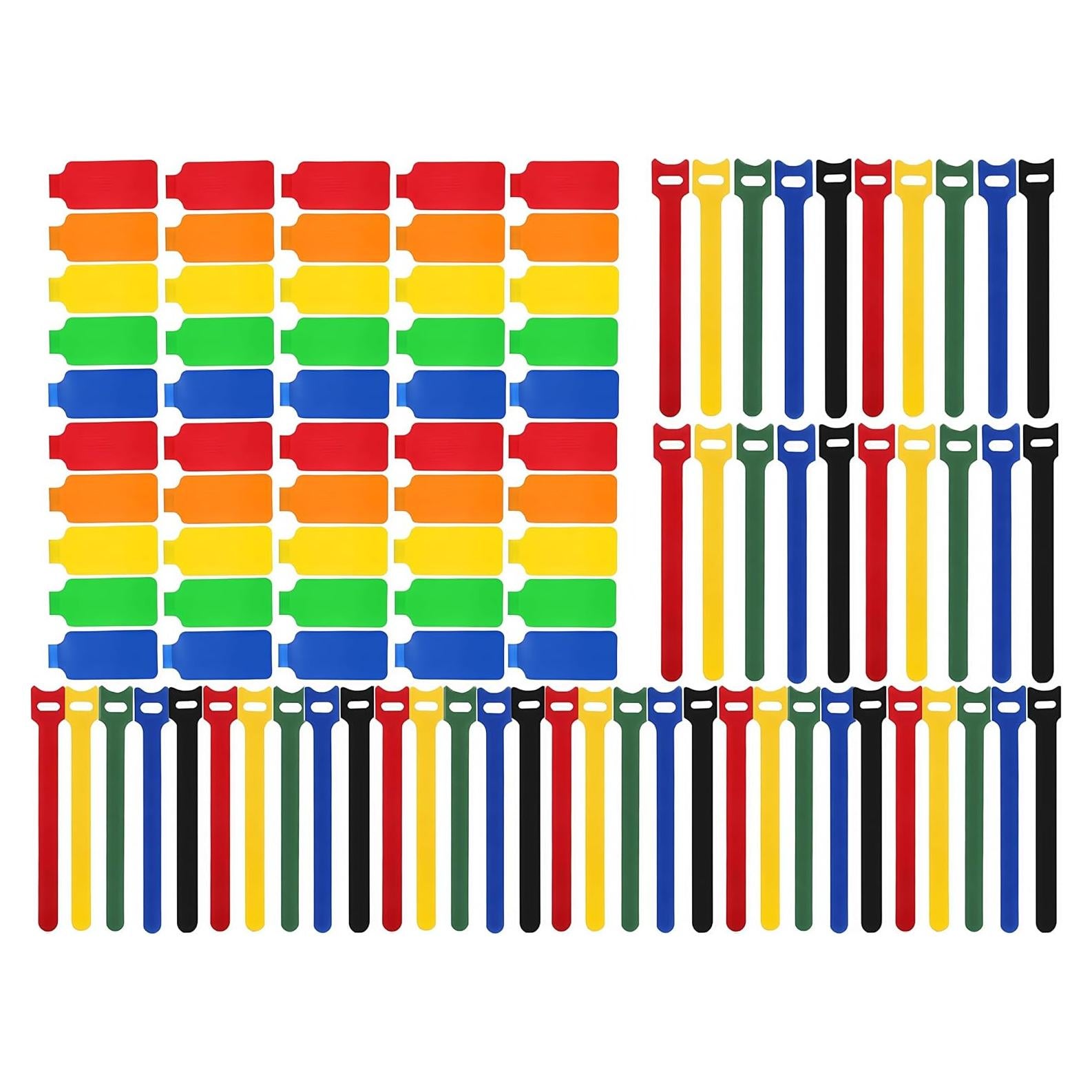 Juego de 100 Etiquetas de Cable Multicolor TOPNI CL-02