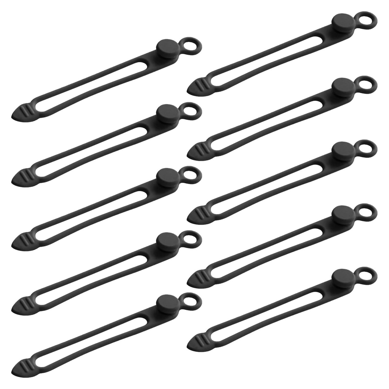 Bridas de Silicona TENOC 10 Pcs 10.67 cm Negras Reutilizables
