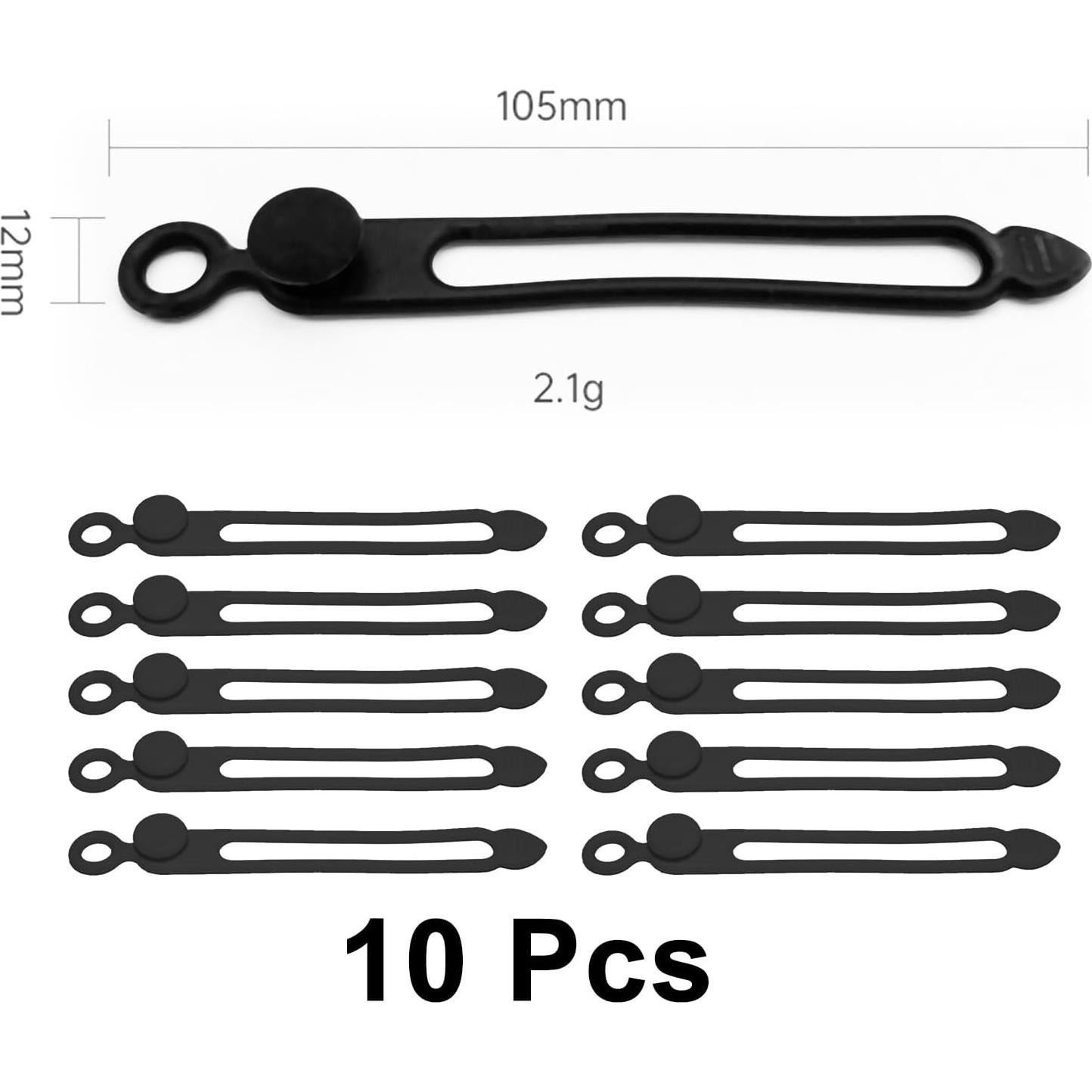 Bridas de Silicona TENOC 10 Pcs 10.67 cm Negras Reutilizables