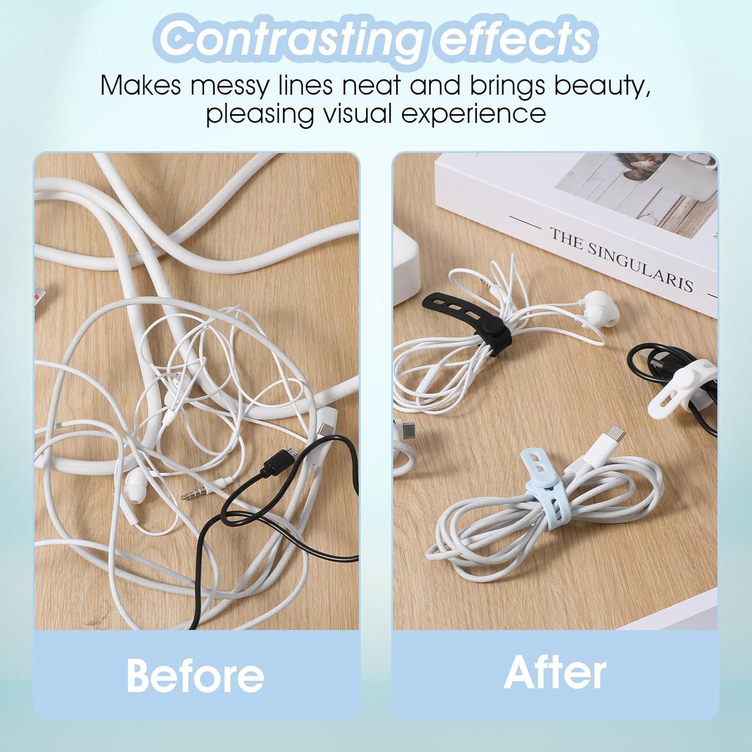 10 Correas de Cable de Silicona Reutilizables Xinjoduz 13 cm