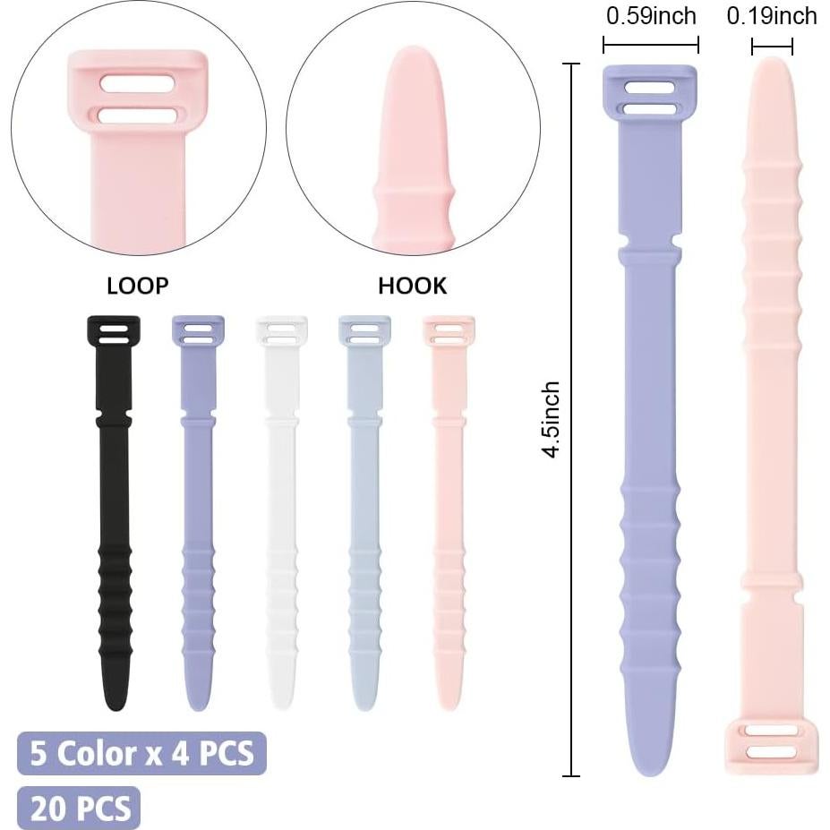 Bridas Reutilizables de Silicona QPIXVB - 20 Piezas Multicolor