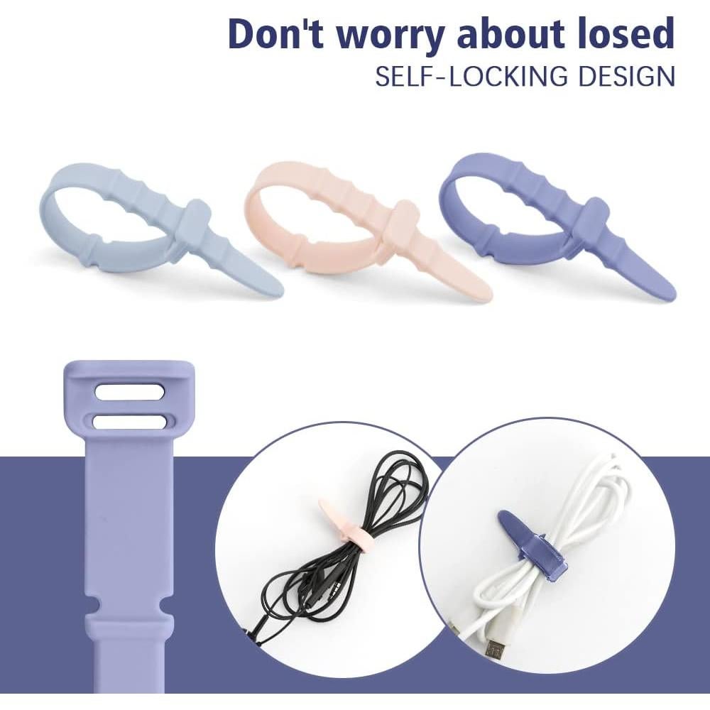 Bridas Reutilizables de Silicona QPIXVB - 20 Piezas Multicolor