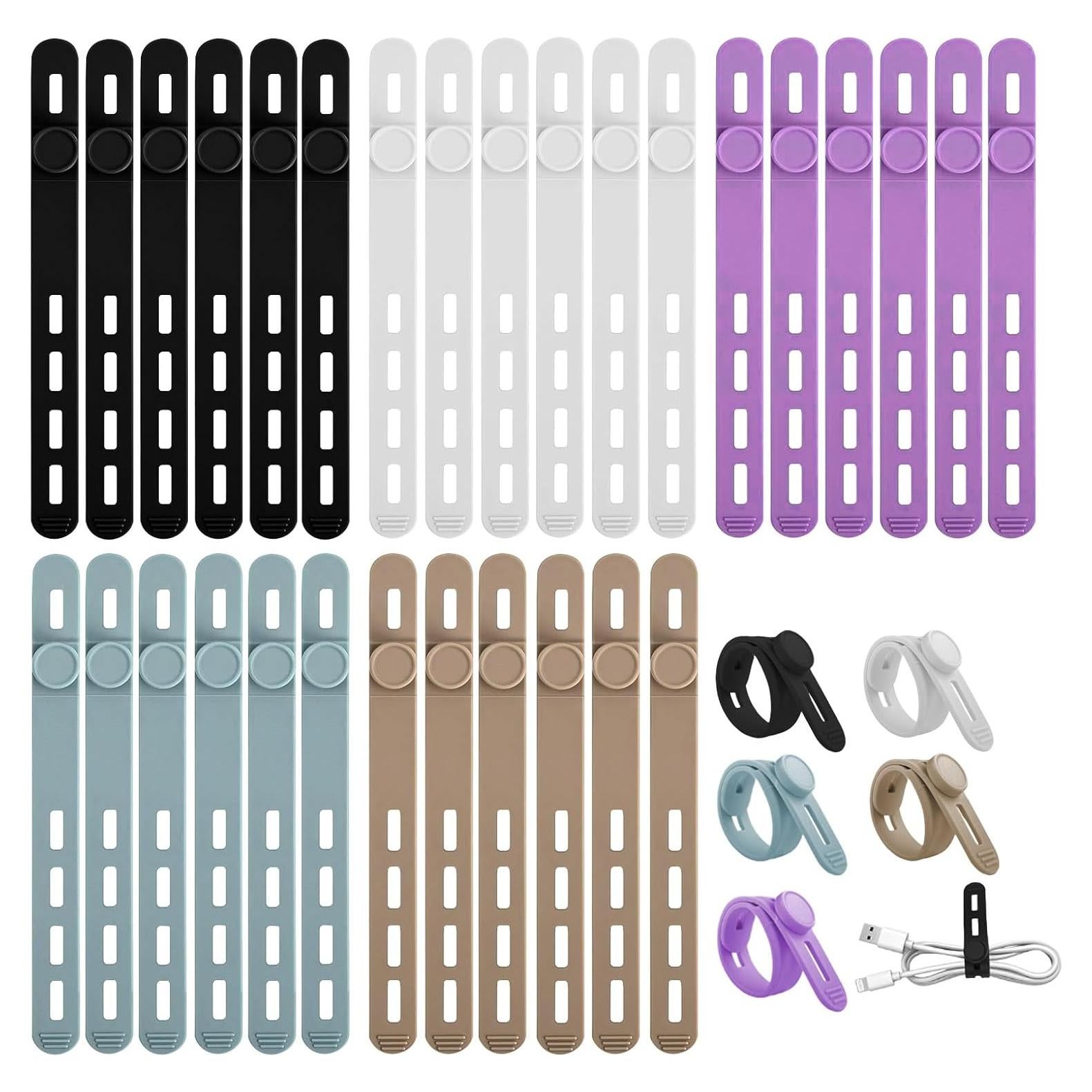 30 Sujetacables de Silicona Reutilizables qifuwanjingfeng 13cm