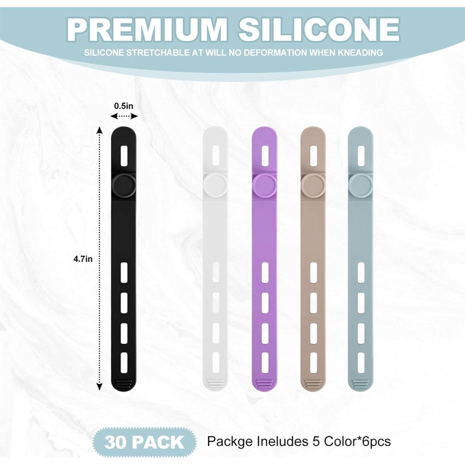 30 Sujetacables de Silicona Reutilizables qifuwanjingfeng 13cm